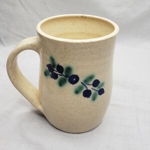 Vintage Art Pottery Ceramic Mug Blueberries